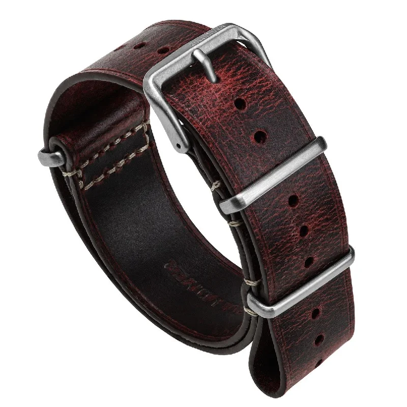 1973 British Military Watch Strap: OXFORD - Vintage Red