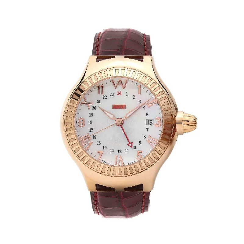 Watch - Aire Parlay GMT Automatic Swiss Made 18-Karat Solid Gold Rare Unisex Watch  For Men And Women - RED GOLD®