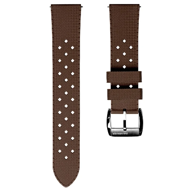 AquaTropic Rubber Watch Strap (MKII) - Harbour Brown