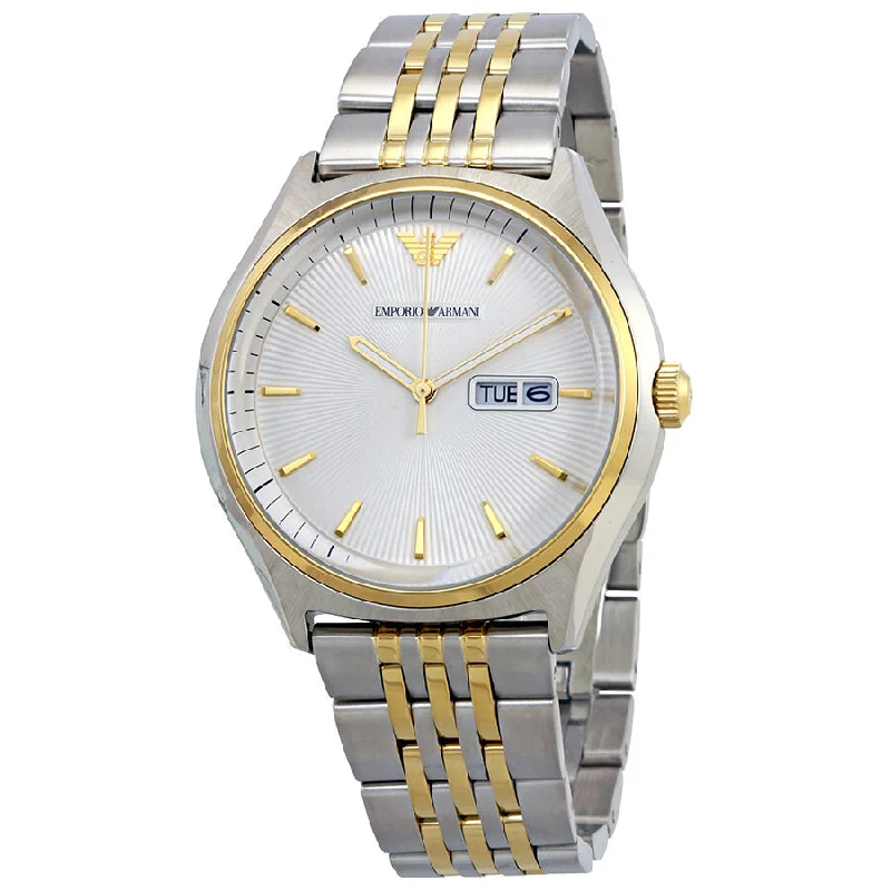 Emporio Armani Cream Dial Men's Two Tone Stainless Steel Watch AR11034