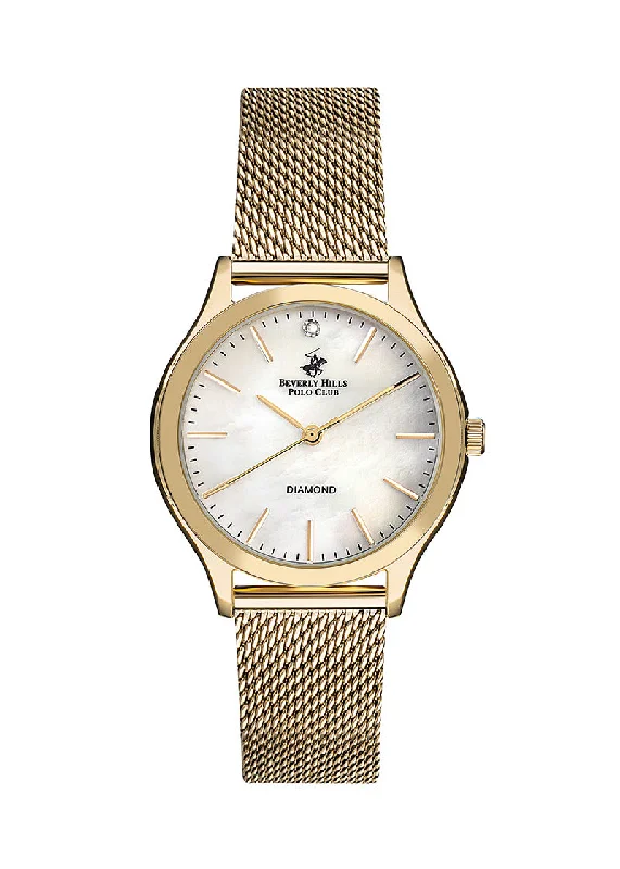 BEVERLY HILLS POLO CLUB Women’s Analog MOP White Dial Watch – BP3167C.120