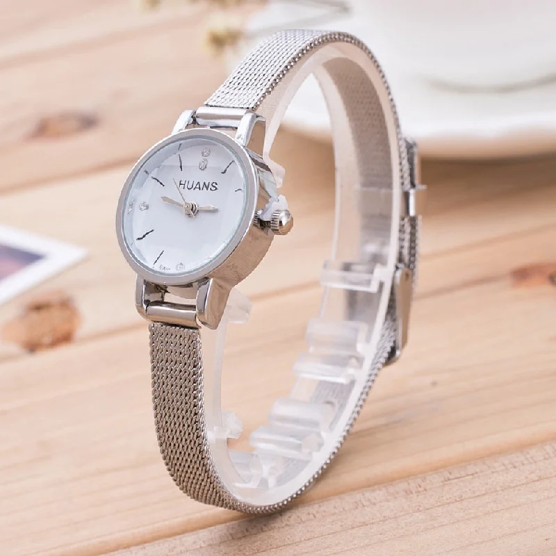 Casual relogio feminino Women horloges Silver Stainless Steel Mesh Band Wrist Watch Quartz reloj mujer Montre femme New clockB40