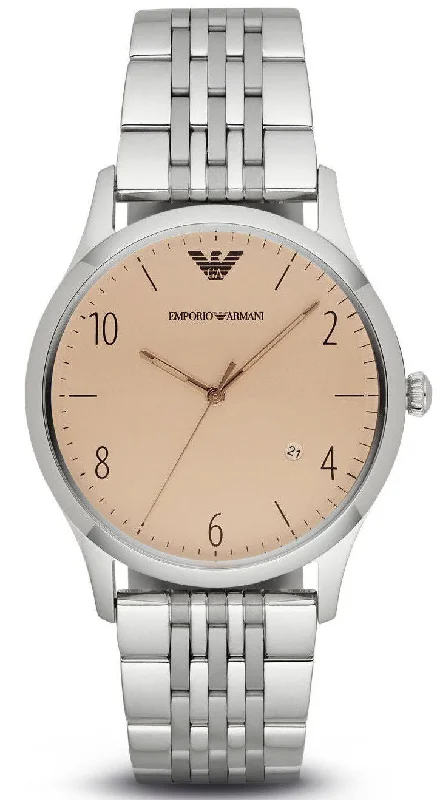 Emporio Armani Classic Cream Dial Stainless Steel Men's Watch AR1881