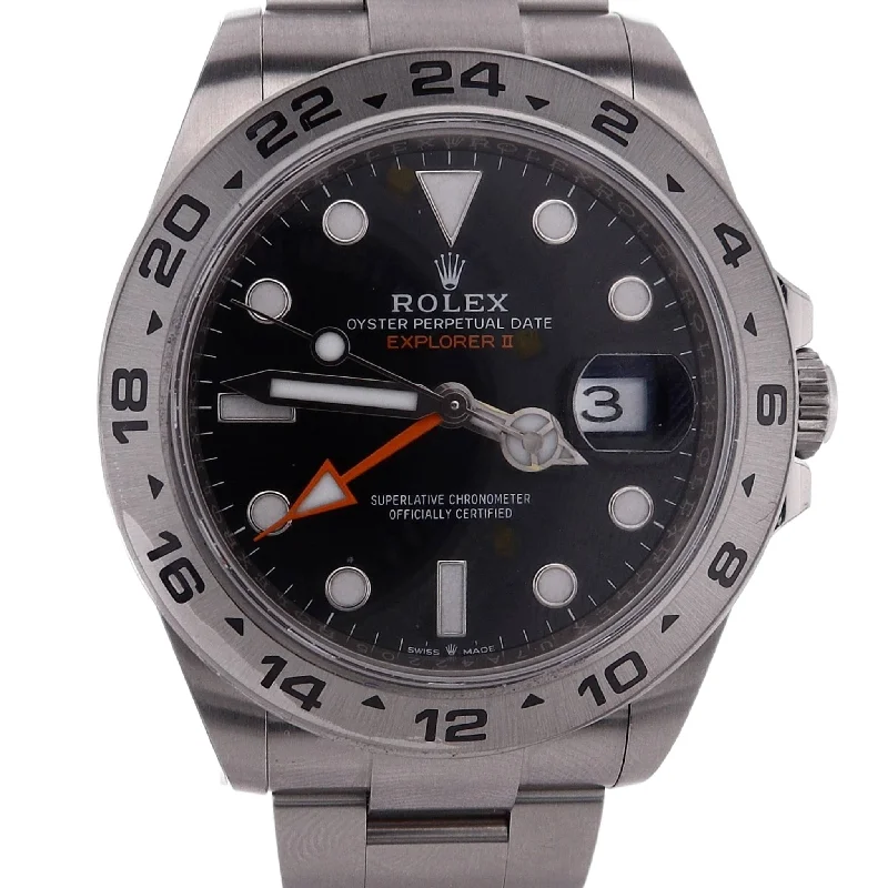 Estate Rolex Stainless Steel Explorer II OP Date Black Dial 24 Hour Bezel 226570 W/Box & Card C.2022