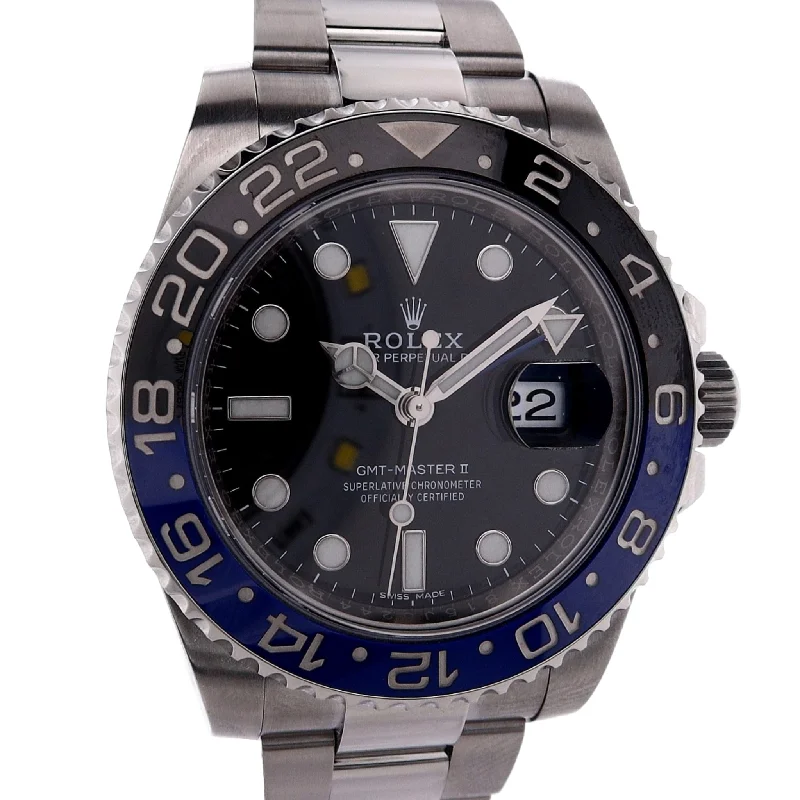 Estate Rolex Stainless Steel Oyster Perpetual Datejust GMT-Master II Black Dial "Batman" Blue/Black Bezel 116710BLNR C.2018