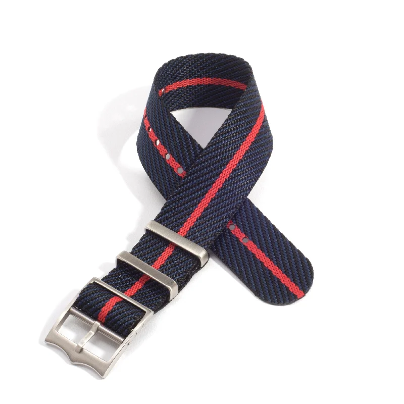 Everest Navy & Red Single Pass Nylon Watch Band