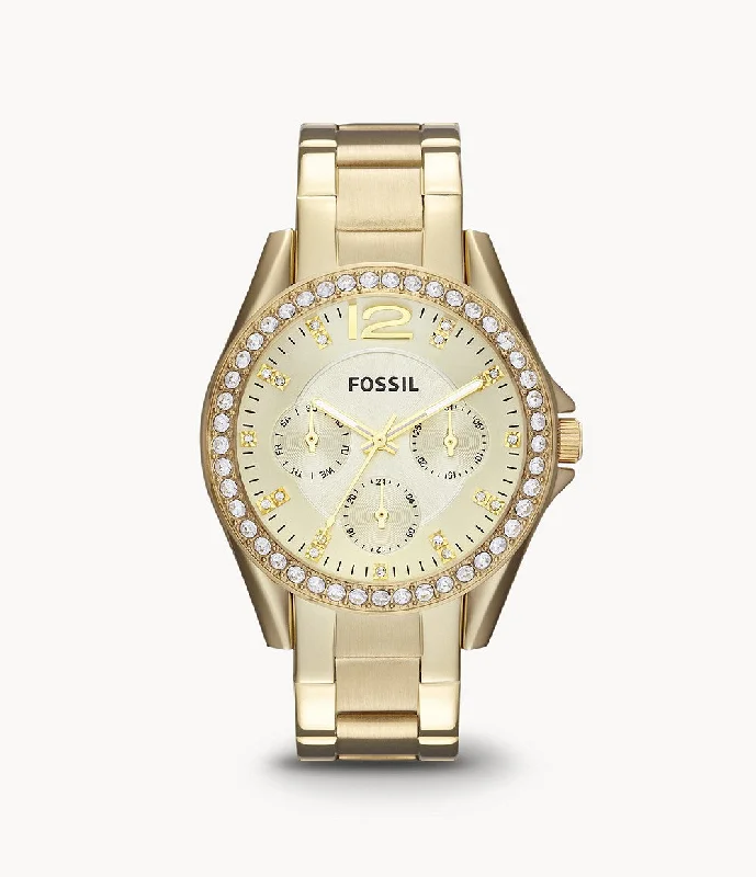 Fossil Riley Multifunction Gold-Tone Stainless Steel Watch ES3203