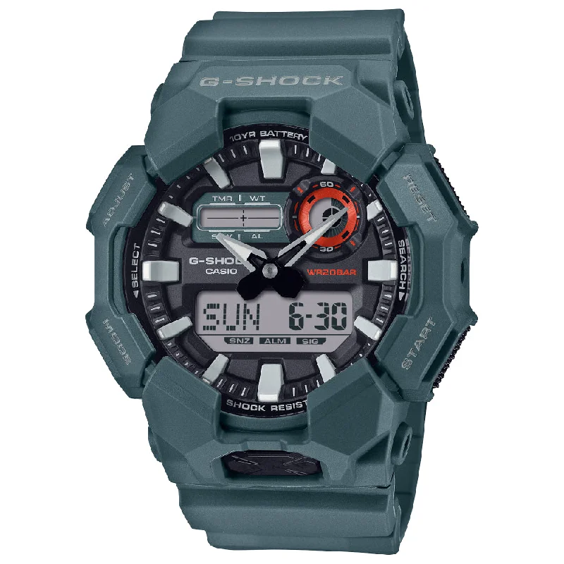 G-Shock Analog/Digital GA-010 Series Watch - Grey Dial With Green Case and Band