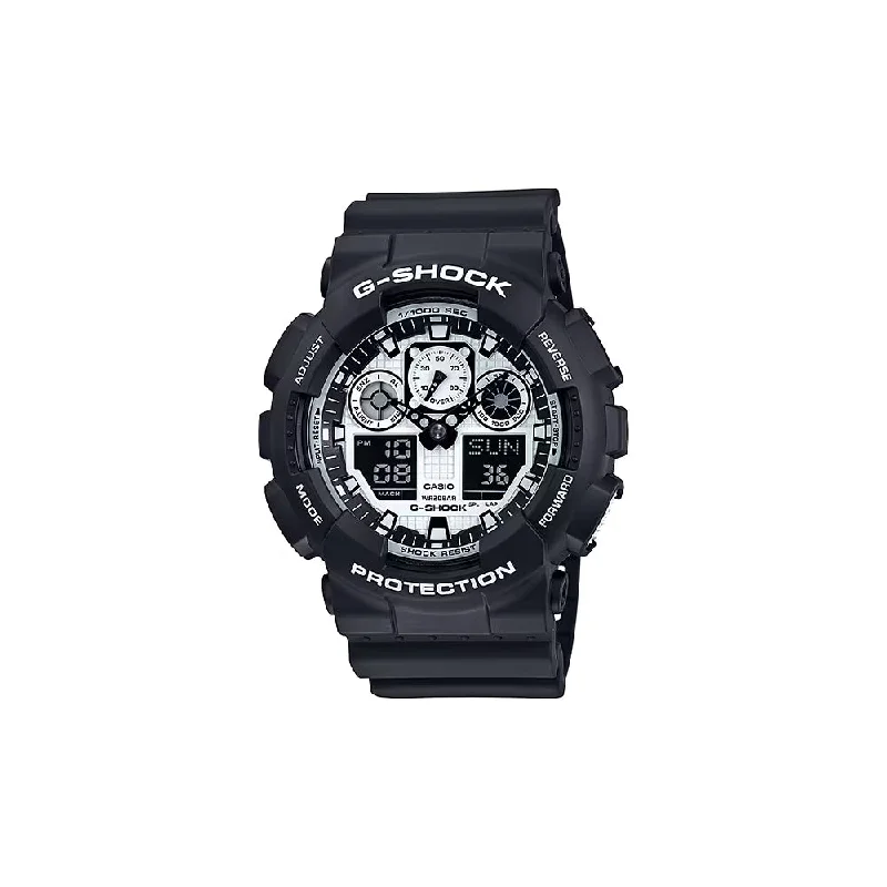 G-Shock Analog Digital GA-100 Series - Black & White, GA100BW-1A