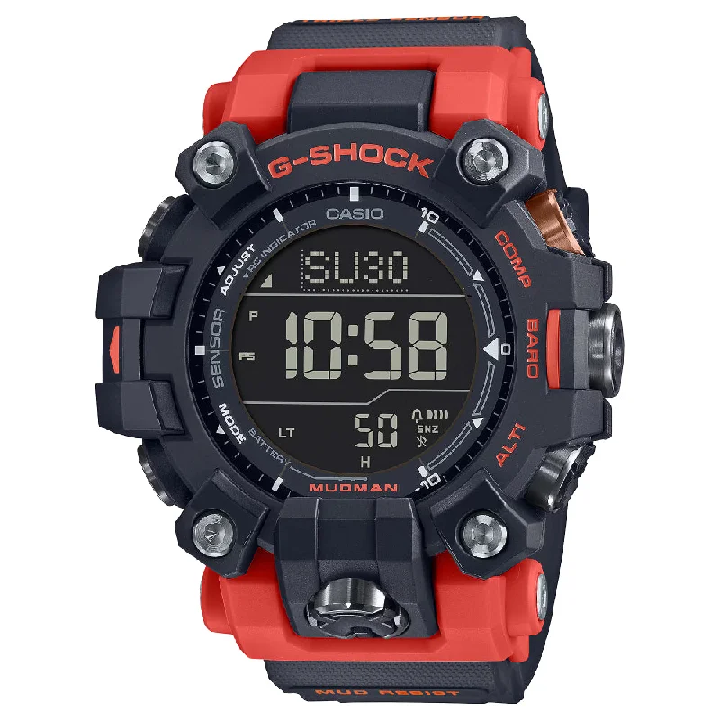 G-Shock Master of G-Land Mudman - Solar Black & Orange, GW9500-1A4