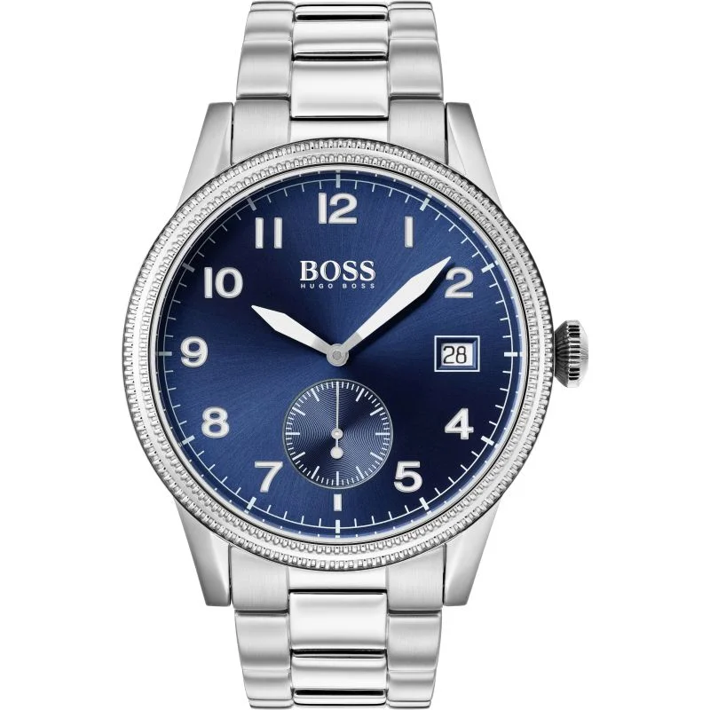 Hugo Boss Blue Dial Silver Men's Watch 1513707