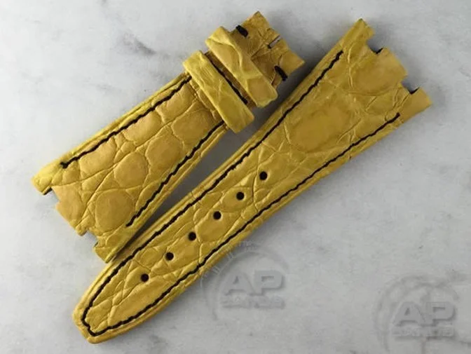 Illustre Yellow Crocodile Leather Strap For Audemars Piguet Royal Oak Offshore