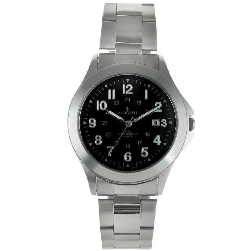 Men 40mm Military Dial Stainless Steel Bracelet watch