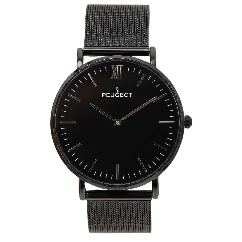 Men's Ultra Slim 40mm Watch with PVD Plated Black Mesh Band