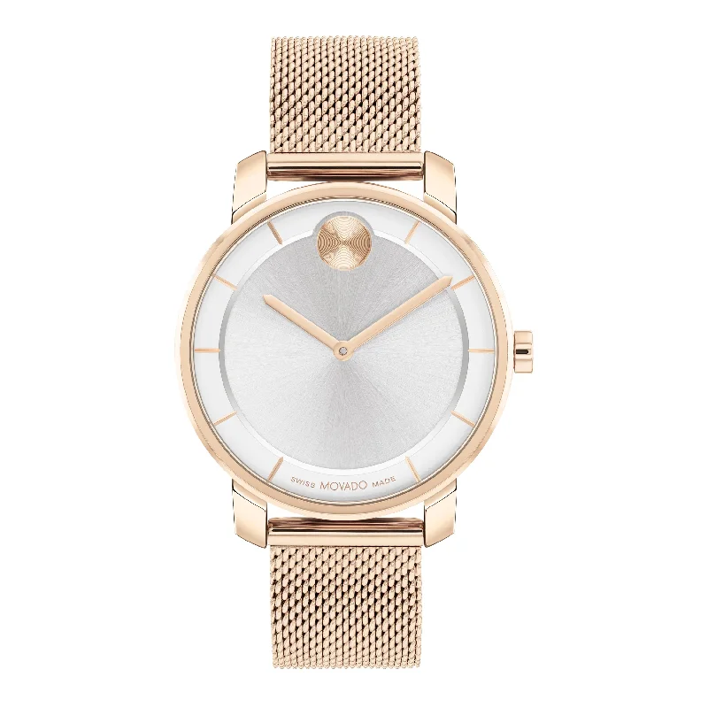 Movado Bold Ladies' Access Rose Gold Mesh Bracelet 3600924