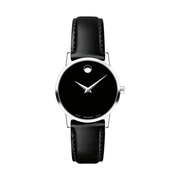 Movado Women's Museum Classic Black Leather Strap 0607274