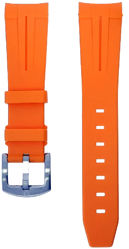 NTH Orange Curved-End Viton Rubber Strap 22mm