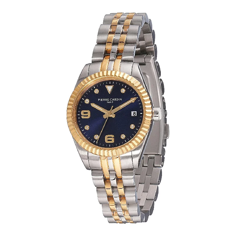 Opéra Timbre Women’s Watch - Two-Tone Rose Gold & Silver Case, Blue Dial with Crystal Indexes and Two-Tone Jubilee Strap