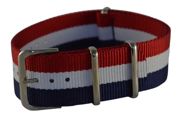 Nylon Strap Red, White and Navy Premium