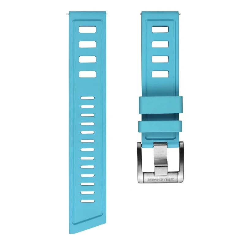 RigMaster Diver FKM Rubber Watch Strap - Sky Blue