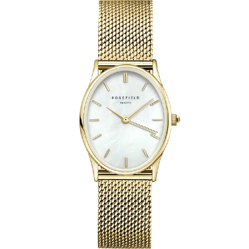 Rosefield OWGMG-OV10 The Oval Mother of Pearl Gold Ladies Watch