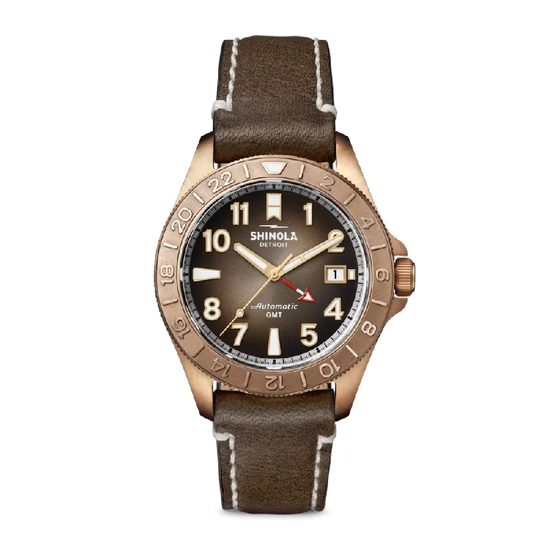 Shinola The Bronze Monster GMT Automatic 40mm Gift Set