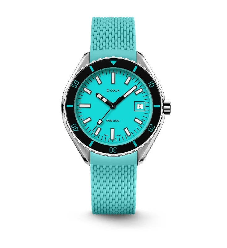 DOXA Sub 200 Aquamarine Rubber Small - 799.10.241.10