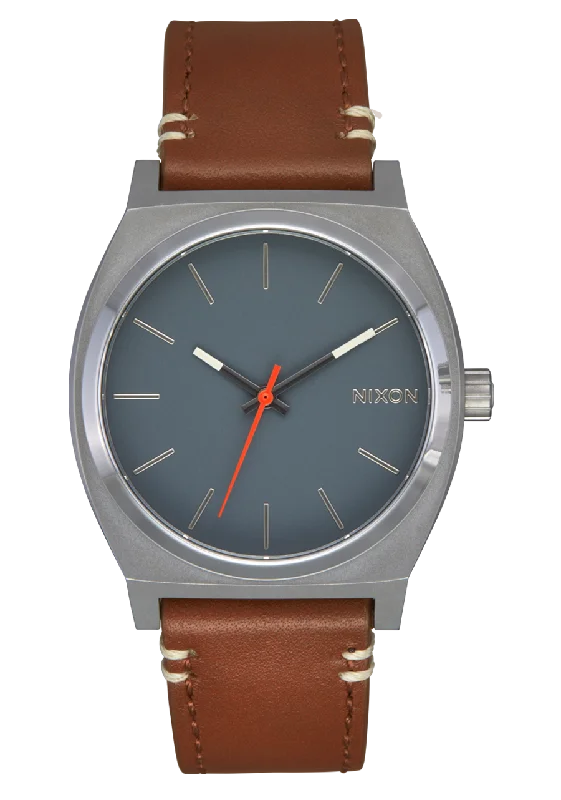 Time Teller Leather - Lt Gunmetal / Basalt / Sienna