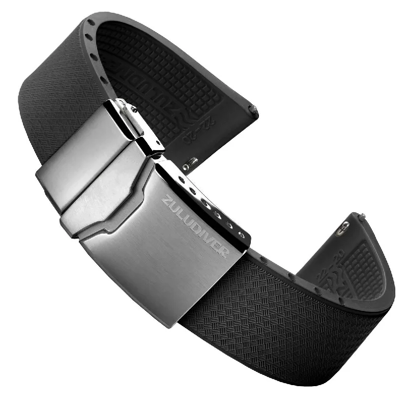 TsunamiTropic Rubber Deployant Watch Strap - Anthracite Grey